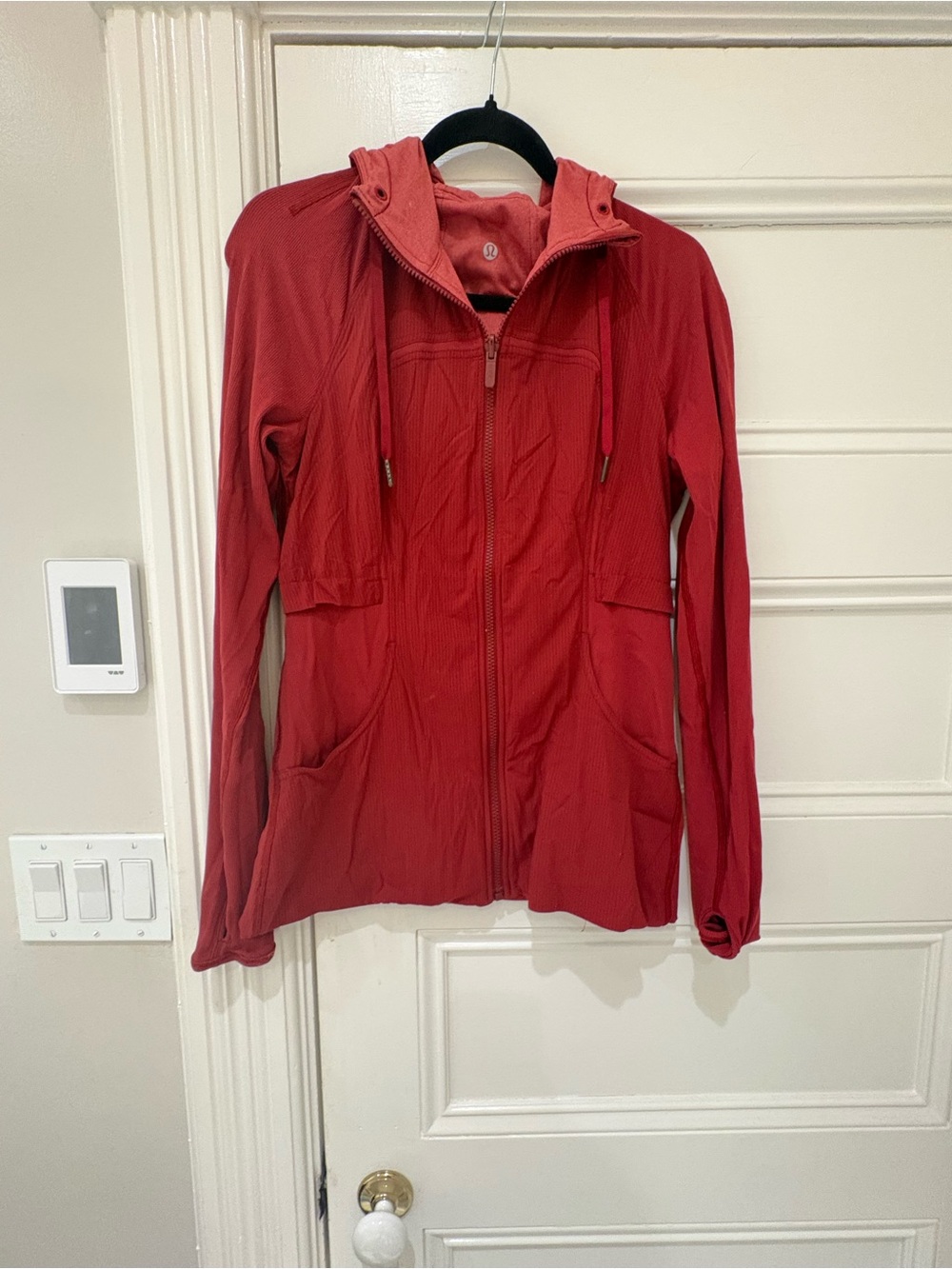 lululemon athletica Red Hooded Full‑Zip Jacket